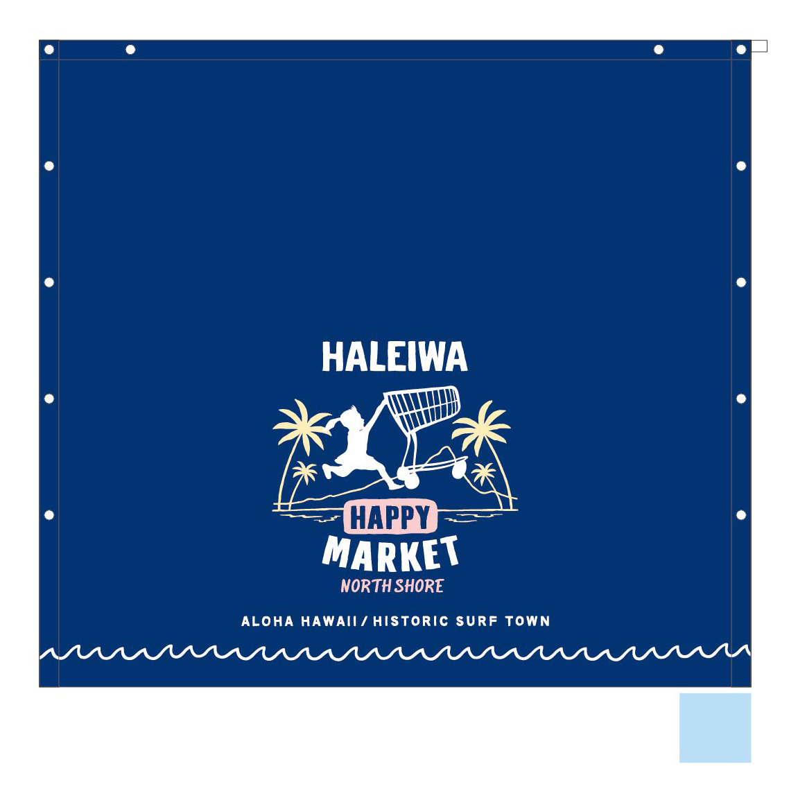 HALEIWA ブルーマーケット 100cm丈 巻きタオル