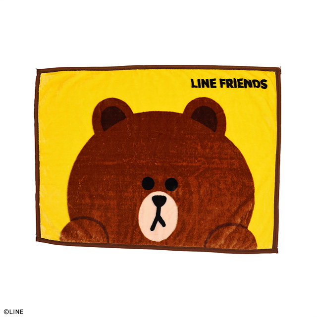 LINE FRIENDS ハッピー_ブラウン ひざ掛け