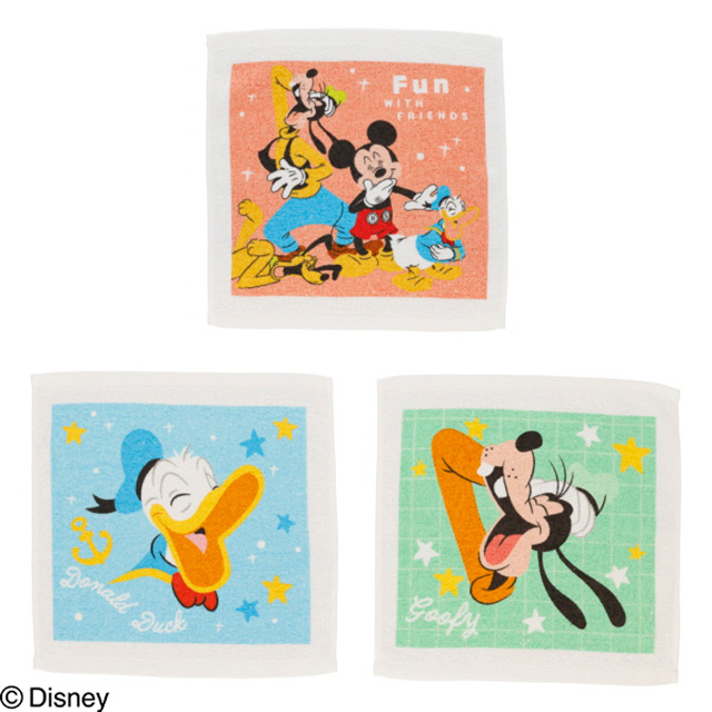 Disney ディズニー  エンジョイスマイル ハンドタオル3枚組