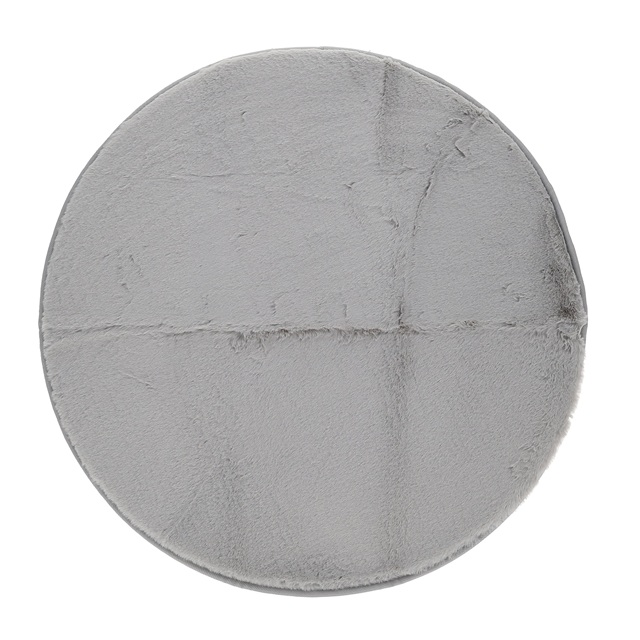 プレミアムラビットファー φ90cm グレー ラグマット