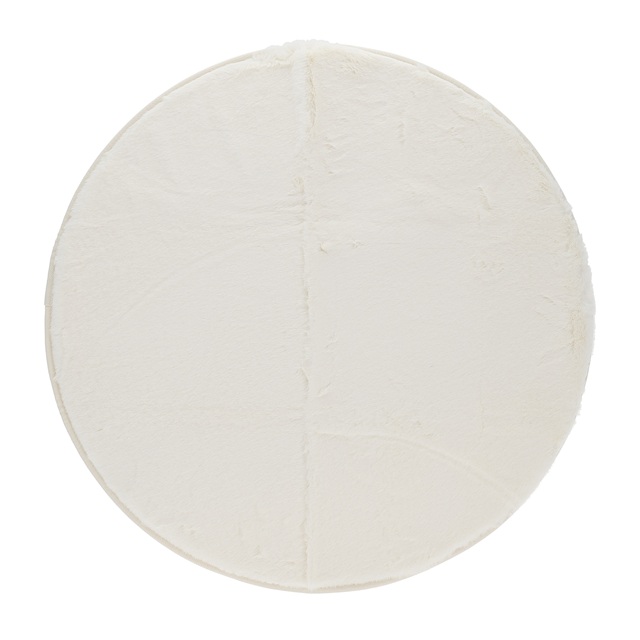 プレミアムラビットファー φ90cm アイボリー ラグマット