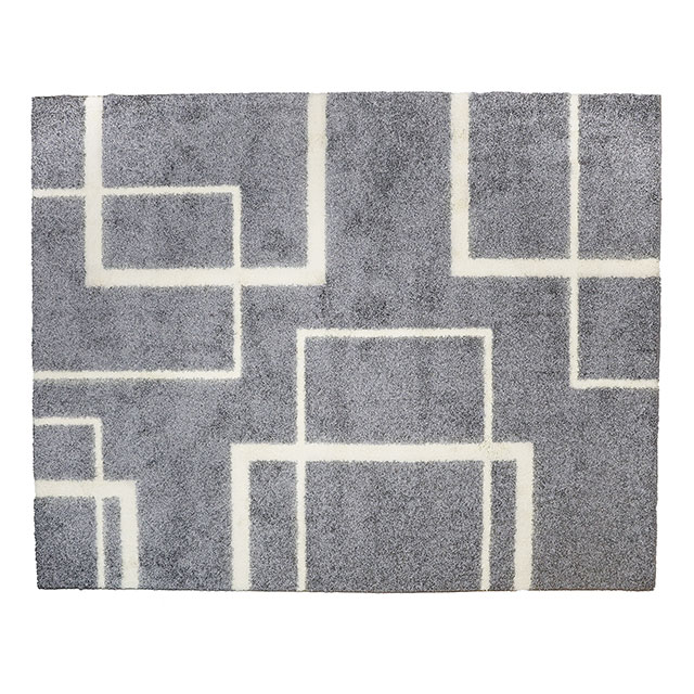 ウェイビー シルバー 190×240cm 丸巻きラグ