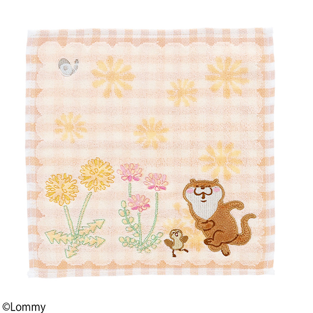 可愛い嘘のカワウソ カワウソとカモちゃん ミニタオル