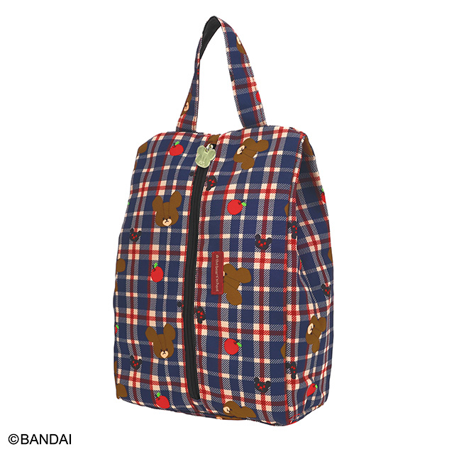 くまのがっこう りんごチェック シューズバッグ