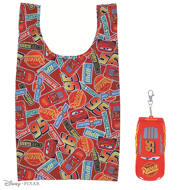 ディズニー ピクサー カーズ スポンサーロゴステッカー ポーチ付きエコバッグ