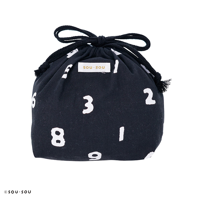 SOU・SOU SO-SU-U 濡羽色 お弁当袋 マチ付き巾着