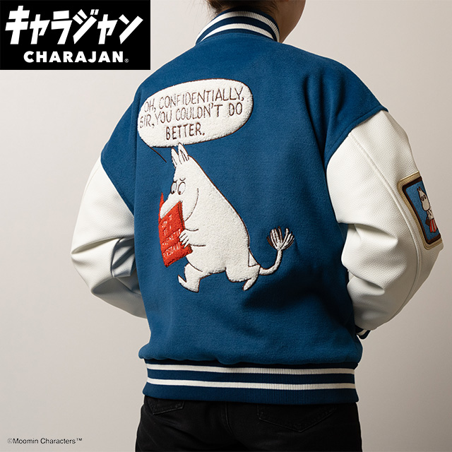 【キャラジャン】MOOMIN ムーミン ワッペンムーミン スタジャン(L)