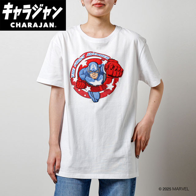 【キャラジャン】Marvel マーベル キャプテンアメリカ キャプテン・アメリカ「ファーストアベンジャー」 Tシャツ(M)/(L)/(3L)