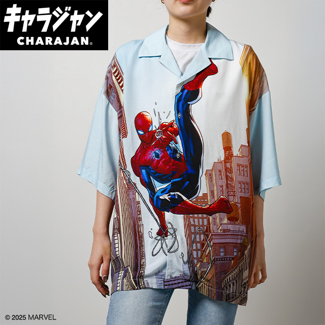 【キャラジャン】Marvel マーベル スパイダーマン マイヒーロー アロハシャツ(M)/(LL)
