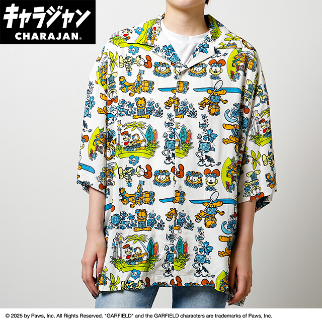【キャラジャン】ガーフィールド ガーフィールド/ハワイアン アロハシャツ(M)/(LL)