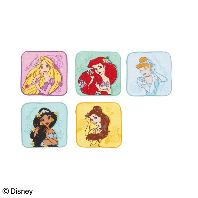 ディズニー プリンセス プリンセス「ウィズフラワー」 ミニタオル 5枚組