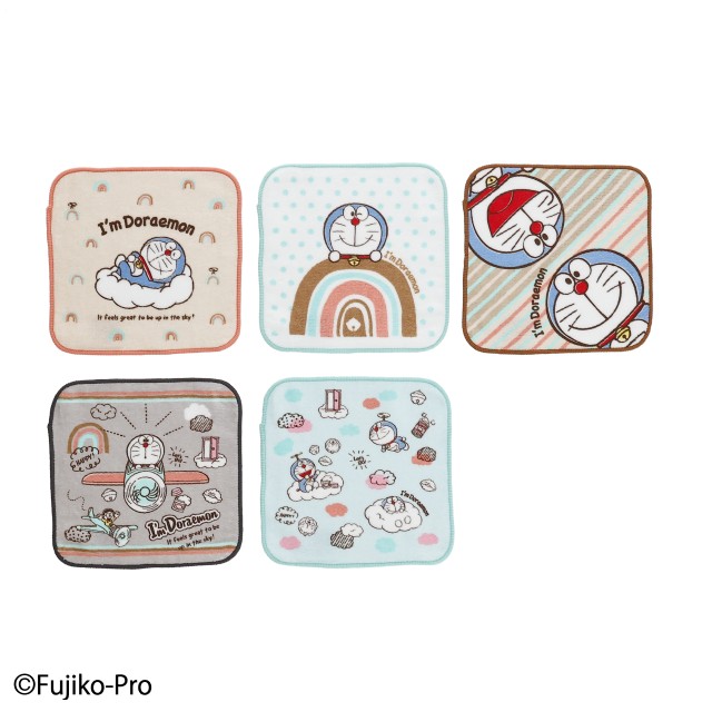 I'm doraemon ドラえもん アイムドラえもん「ナチュラルレインボー」 ミニタオル 5枚組