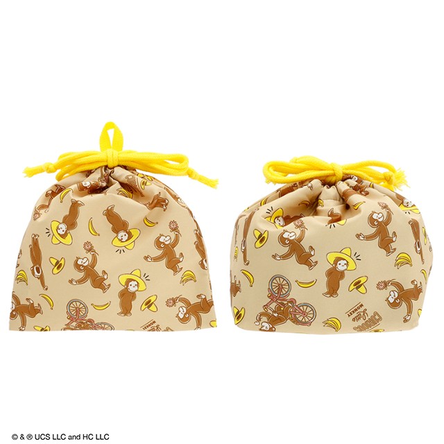 おさるのジョージ 「ジョージモカ」 巾着(S)/マチ付き巾着