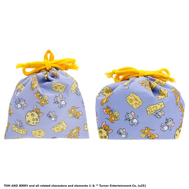 トムとジェリー 「チーズパープル」 巾着(S)/マチ付き巾着