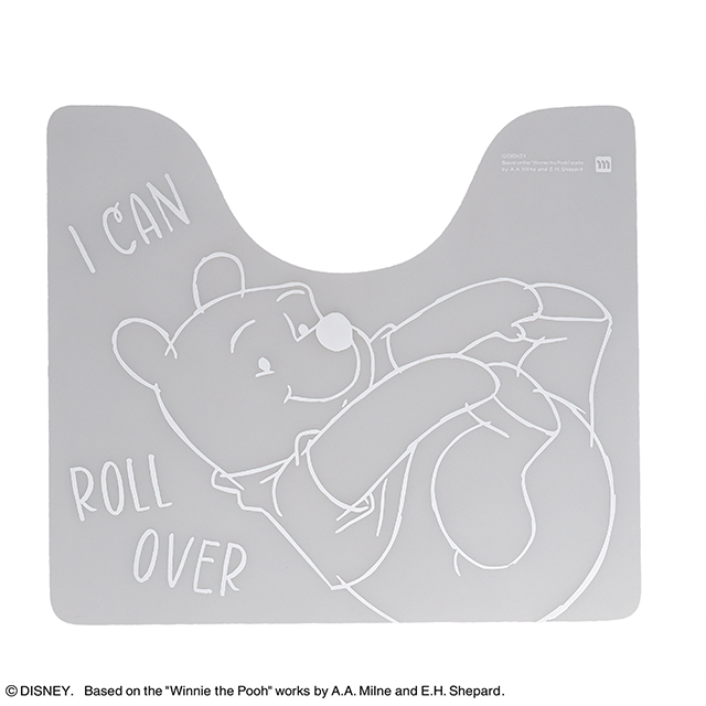 ディズニー くまのプーさん ころがる/プー 透明トイレマット