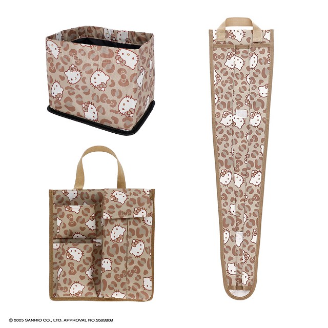 サンリオ ハローキティ キティレオパードブラウン ダストボックス/収納付きティッシュケース/傘ケース