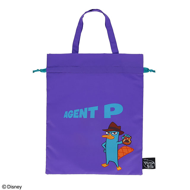 ディズニー　エージェントP エージェントP：手提げ巾着バッグ 巾着バッグ