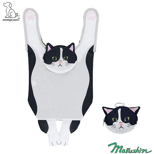 ワンダフルピース ぶらんと白黒猫 エコバッグ